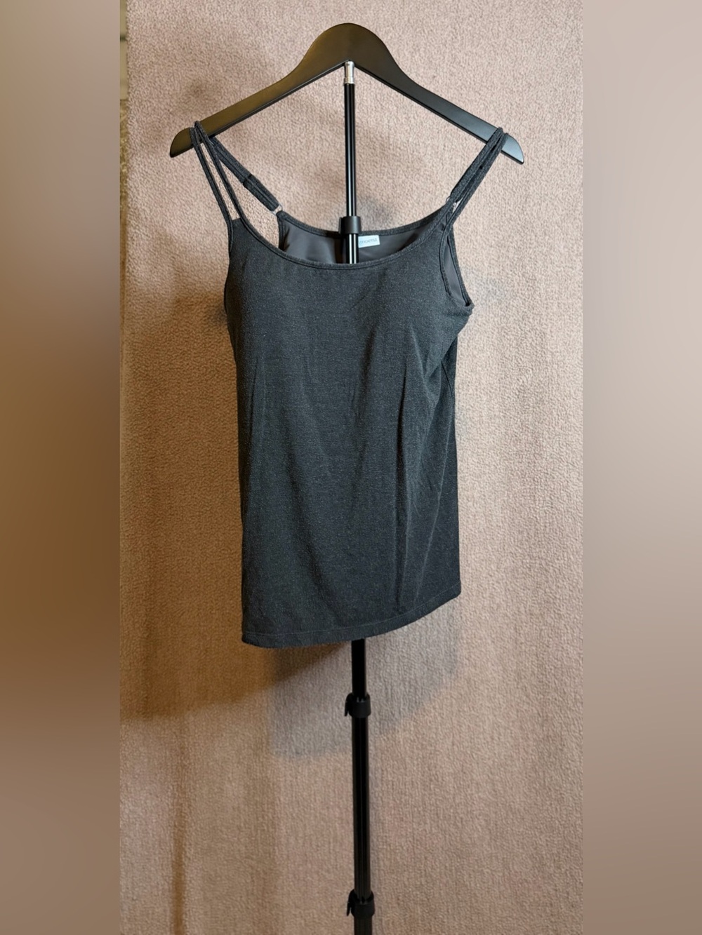 Amoena Valletta Top Camisole Built In Pocketed Bra Gray 12